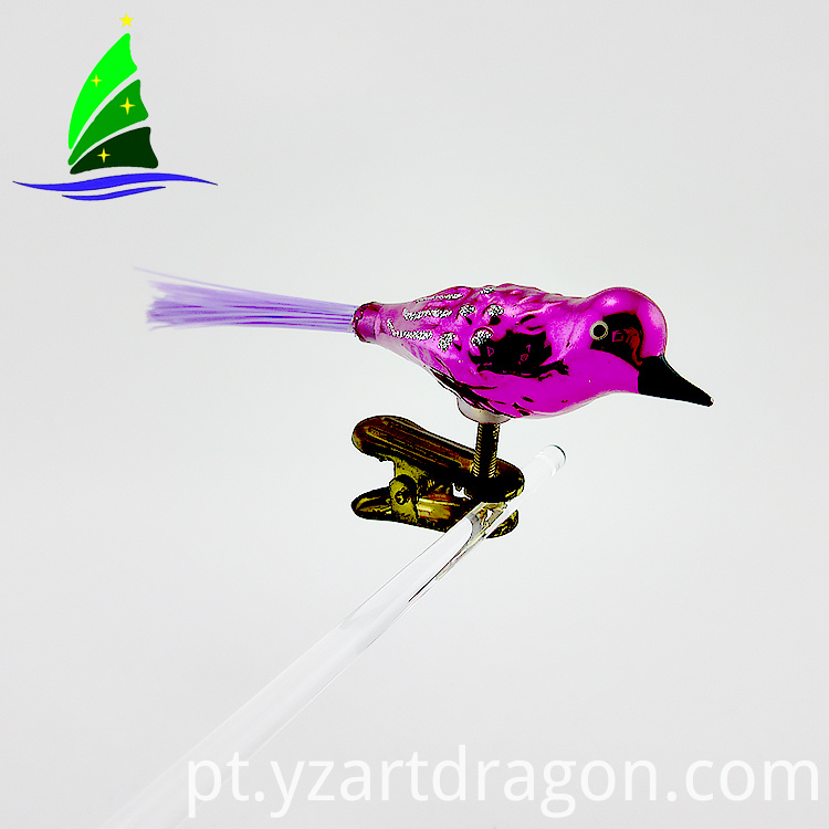 Figuras de animais artesanais de vidro de Natal enfeites de aves Handmade christmas glass animal figurines bird ornaments